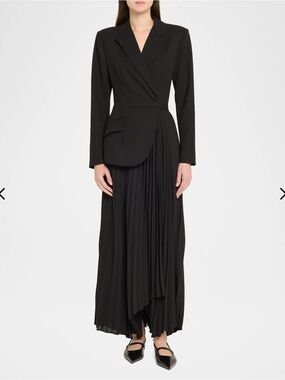 SIMKHAI Ambretta Black Pleated Skirt Blazer Dress size 12